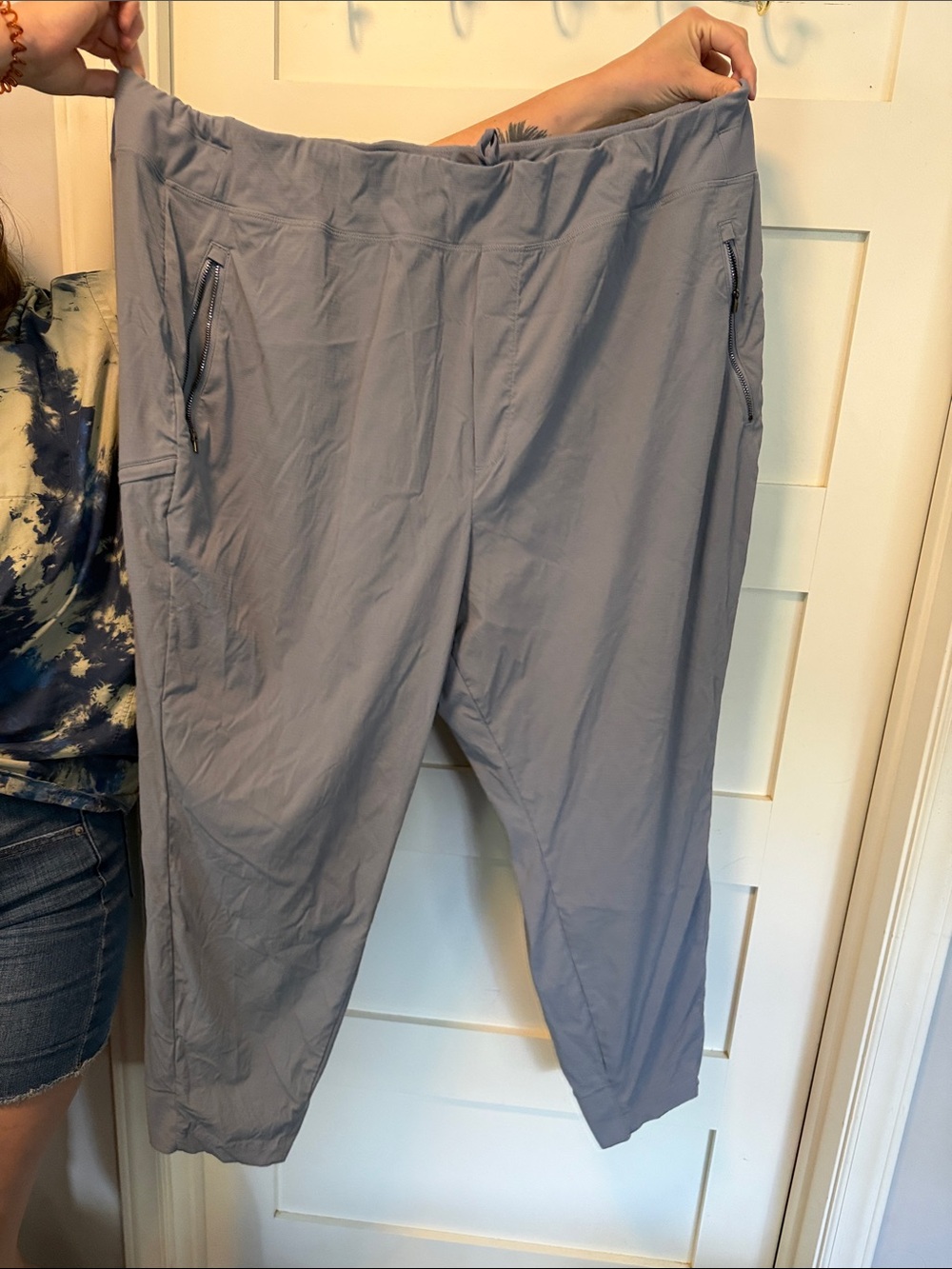 Athleta Light Gray Women's Active Zip-Pocket Pants